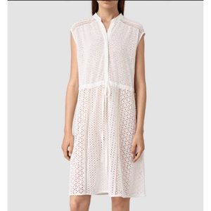 AllSaints White Elsa Lace Embroider Dress 6 US